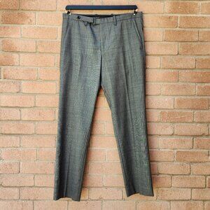 Theory Men’s Dress Pants 34 Gray Wool Blend Slacks Flat Front Business Classic